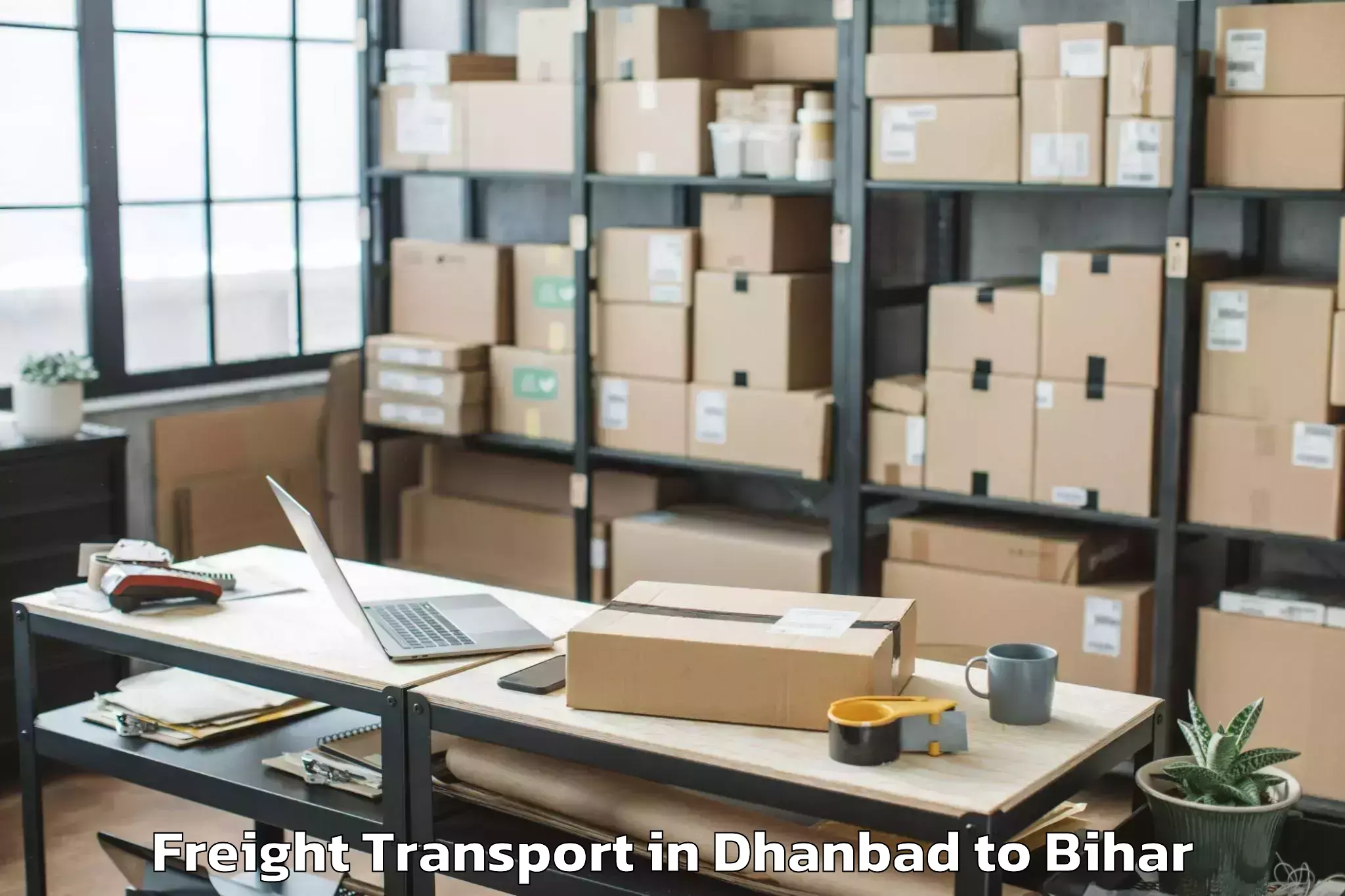 Trusted Dhanbad to Barauli Freight Transport